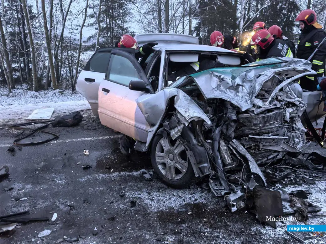 15.01.2025 г. ДТП в Чаусском районе. Фото: Могилевское областное УМЧС