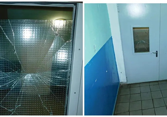 В Дрибине молодой человек пришел в гости к знакомой в общежитие и побил стекла в дверях. Просто так