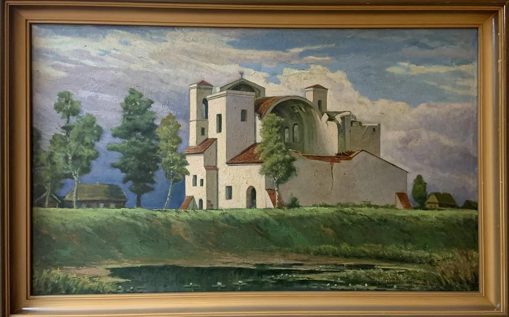 1990-е. Глуск. Картина художника Ивана Булгакова "Глусский костел". Фото предоставлено районным