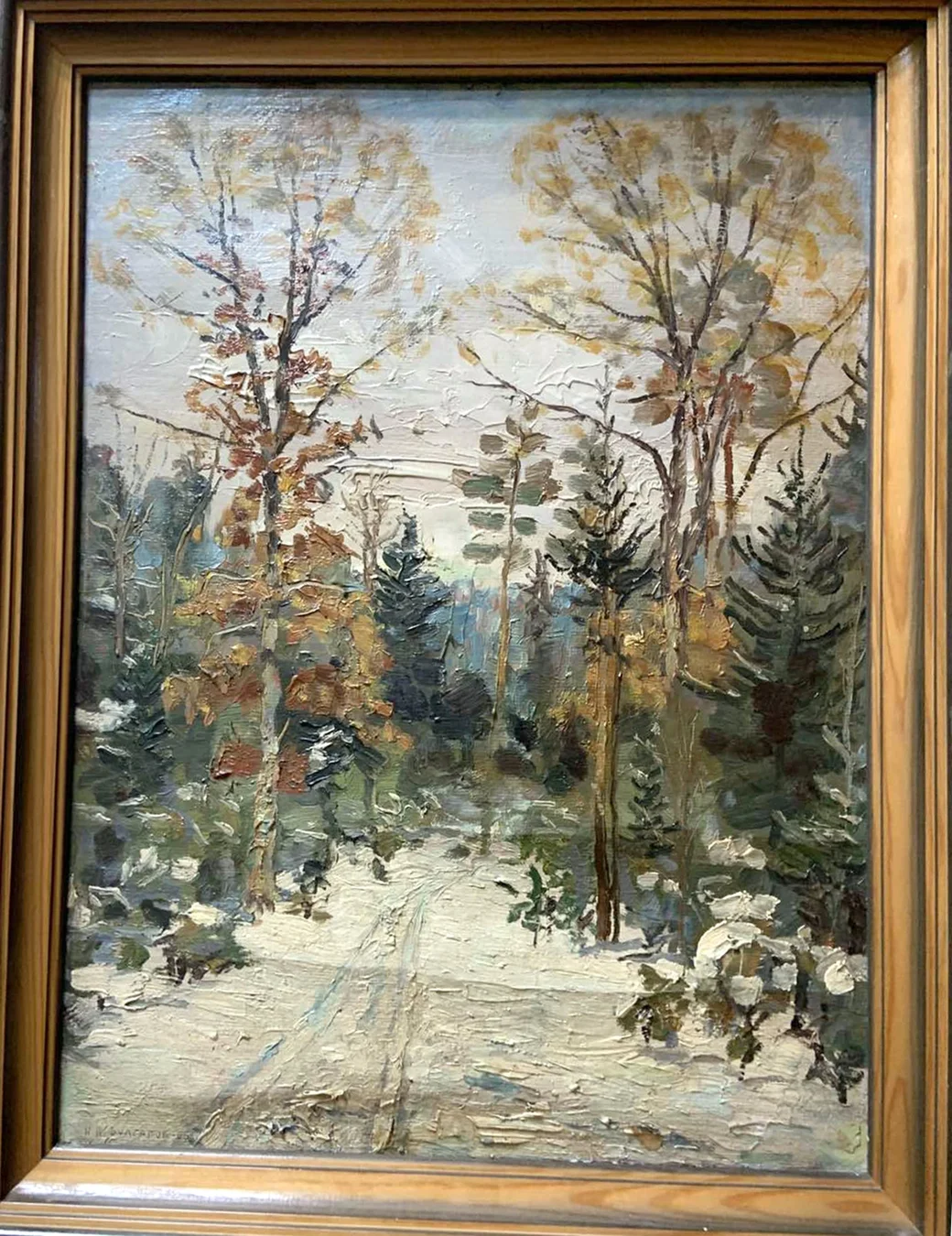 1965 год. Глуск. Картина художника Ивана Булгакова "Зима в лесу". Фото предоставлено районным