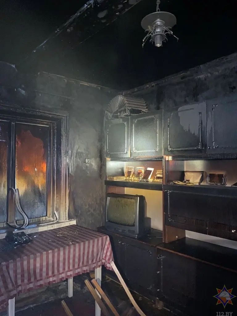 28.01.2025 г. Костюковичи, пожар дома на ул. Интернациональной. Фото: Могилевское областное УМЧС