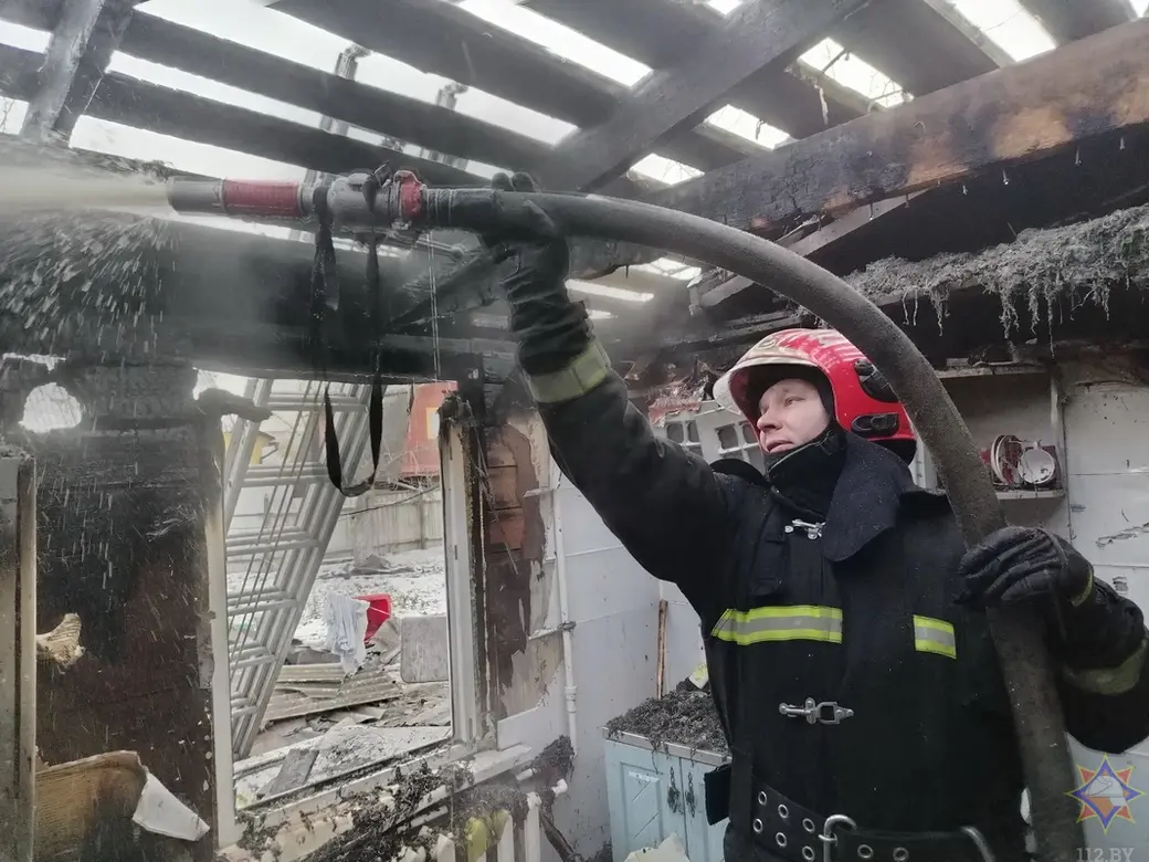 12.02.2025 г. Пожар в Бобруйске. Фото: Могилевское областное УМЧС