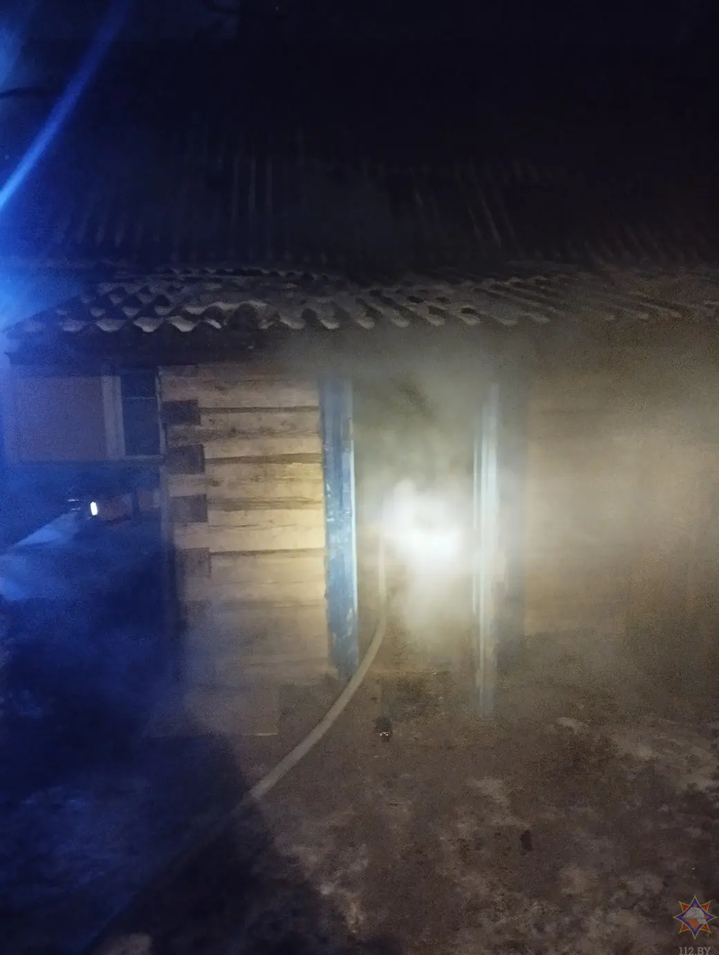 13.02.2025 г. Пожар в пос. Несета Кличевского района. Фото: Могилевское областное УМЧС