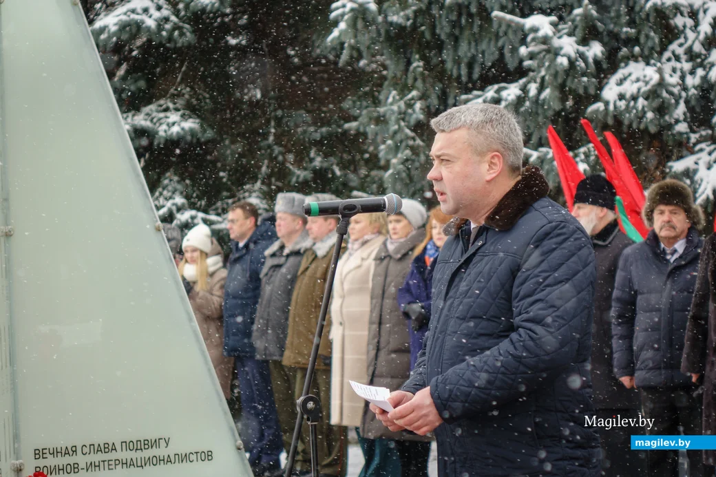15.02.2025. Ул. Интернациональная. Возложение цветов к памятнику воинам-интернационалистам,