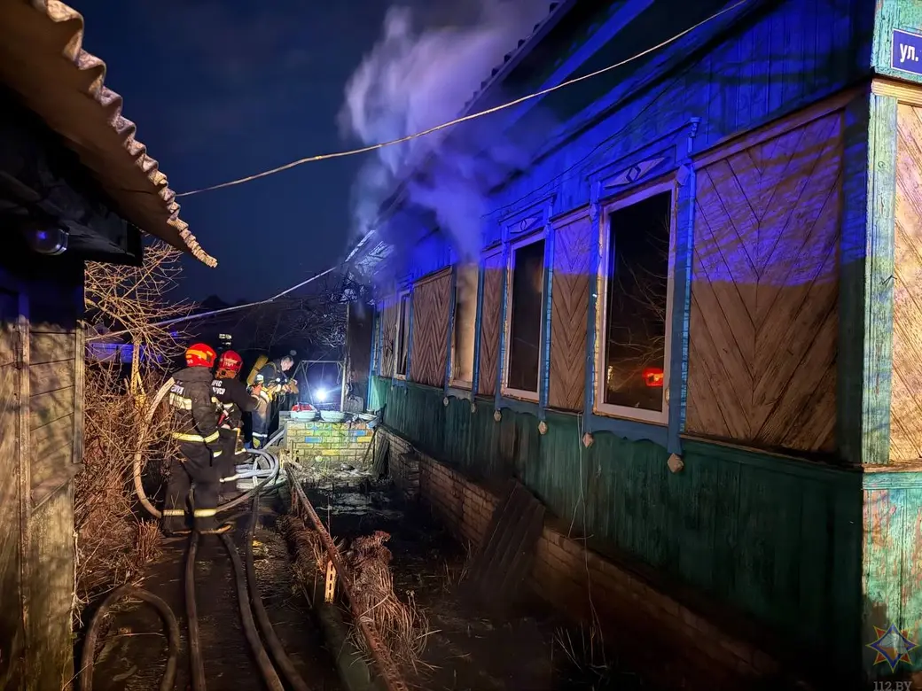 11.03.2025 г. Пожар в Костюковичах. Фото: Могилевское областное УМЧС