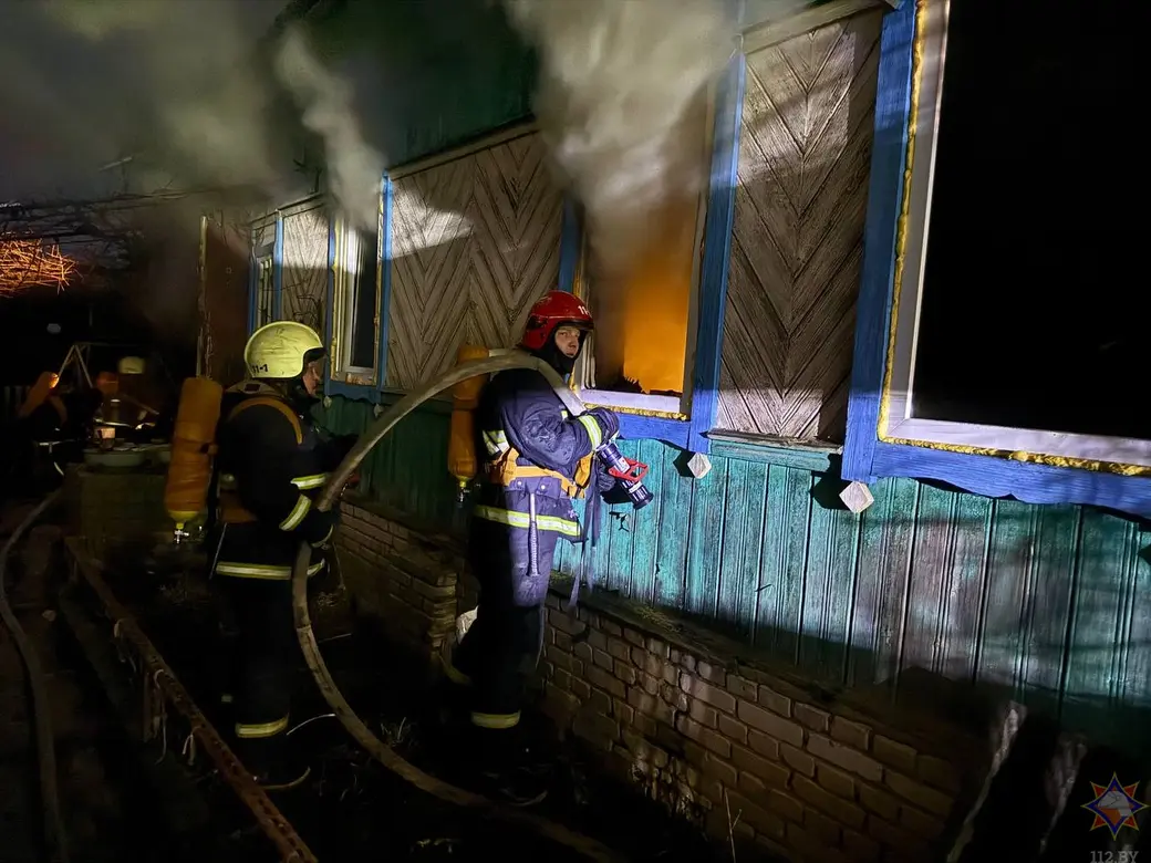 11.03.2025 г. Пожар в Костюковичах. Фото: Могилевское областное УМЧС