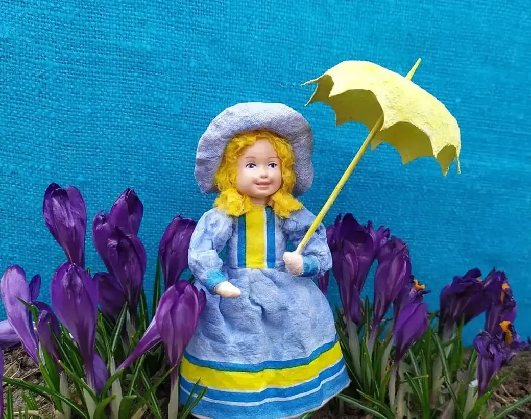 Игрушка из ваты, сделанная руками мастерицы Валентины Володько.