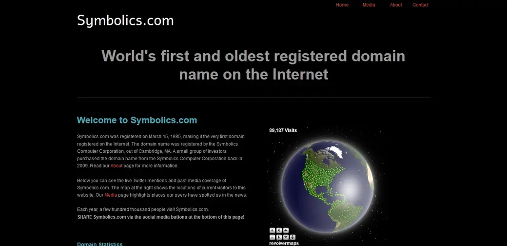 Архивная страница Symbolics.com.