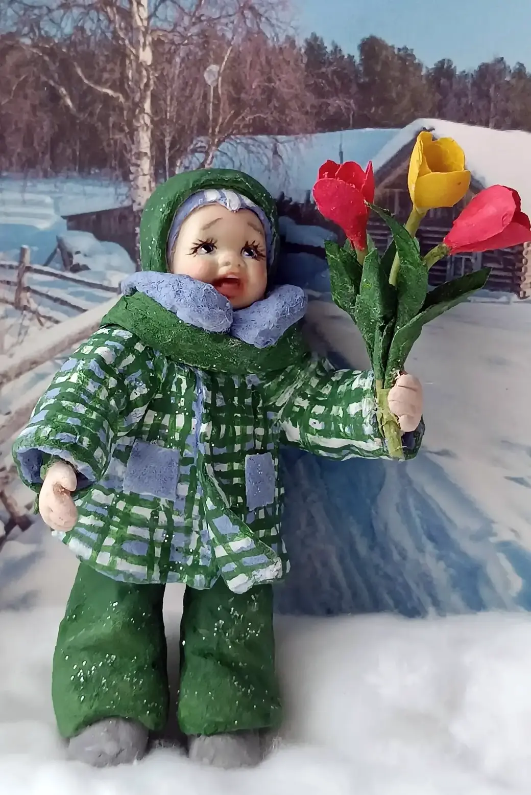 Игрушка из ваты, сделанная руками мастерицы Валентины Володько.