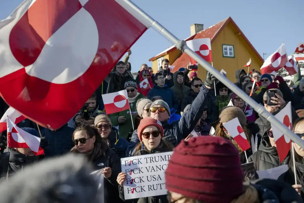 Нуук, 15 марта 2025 года. Акция протеста против заявлений Трампа об аннексии острова. Фото: Sermitsiaq.