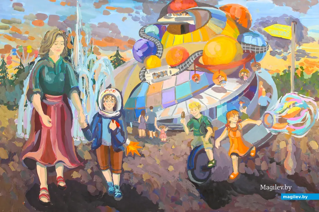 1 апреля 2025 года. Могилев. Выставочный зал. Выставка рисунков детей из Пензенской области.