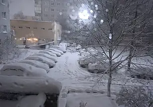 Пока горожане спали, в Могилев пришла апрельская зима