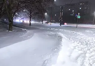 А снег идет: как Могилев встречает утро второго дня циклона «Улли»