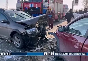Три автомобиля столкнулись на Первомайской в Могилеве: три человека получили травмы