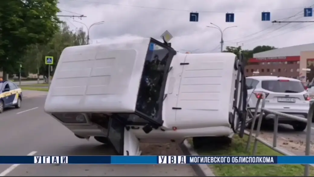 18.06.2025 г. ДТП в Могилеве. Фото: скан с видео УГАИ УВД Могоблисполкома