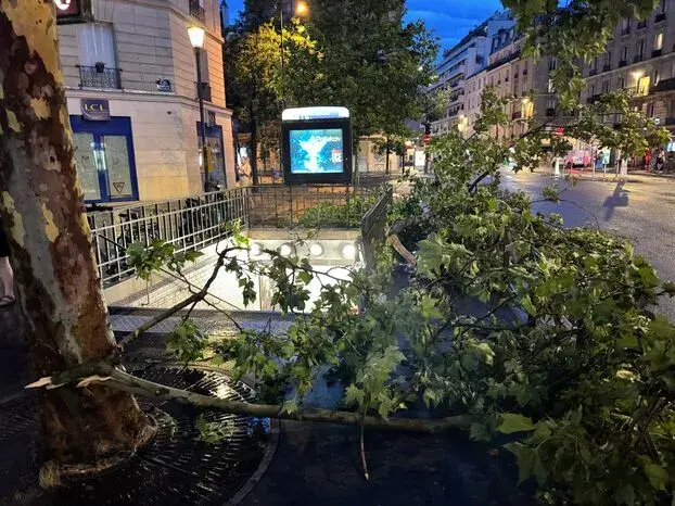 Париж, 25 июня 2025 года..Последствия шторма, который обрушился на столицу Франции. Фото: Le Parisien.