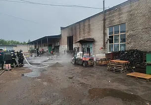 В Могилеве на территории цеха по переработке пластика ночью 8 июля тушили пожар