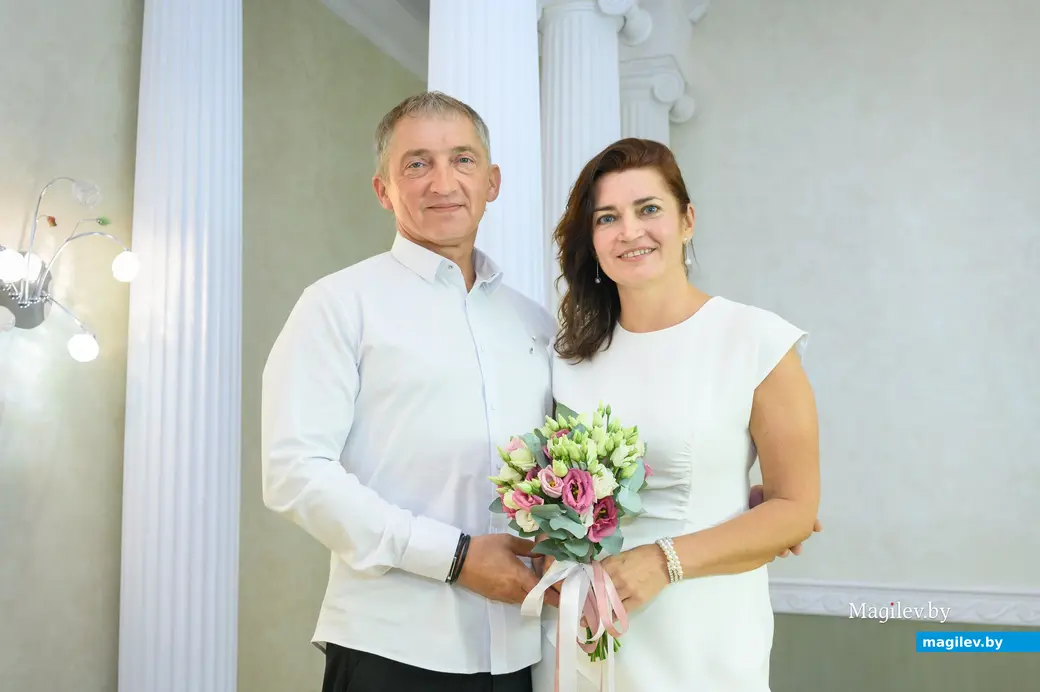 11.07.2025. Отдел ЗАГС Бобруйского горисполкома. Свадебная пара Игорь Идиатулин и Татьяна Лиходиевская.