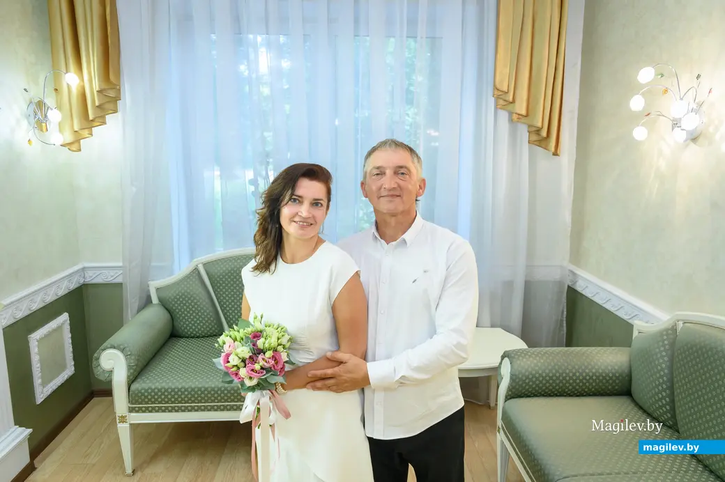 11.07.2025. Отдел ЗАГС Бобруйского горисполкома. Свадебная пара Игорь Идиатулин и Татьяна Лиходиевская.