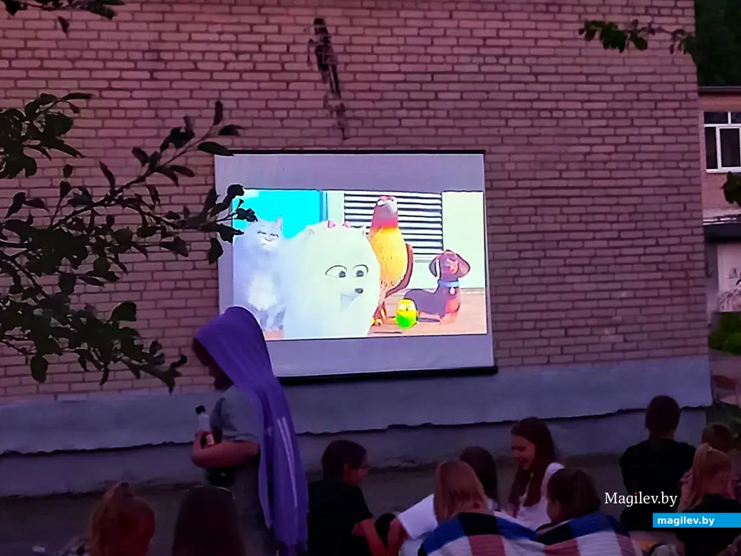 14.07.2025, Могилев, микрорайон Казимировка, яблоневый сад школы № 19. Кино под открытым небом.