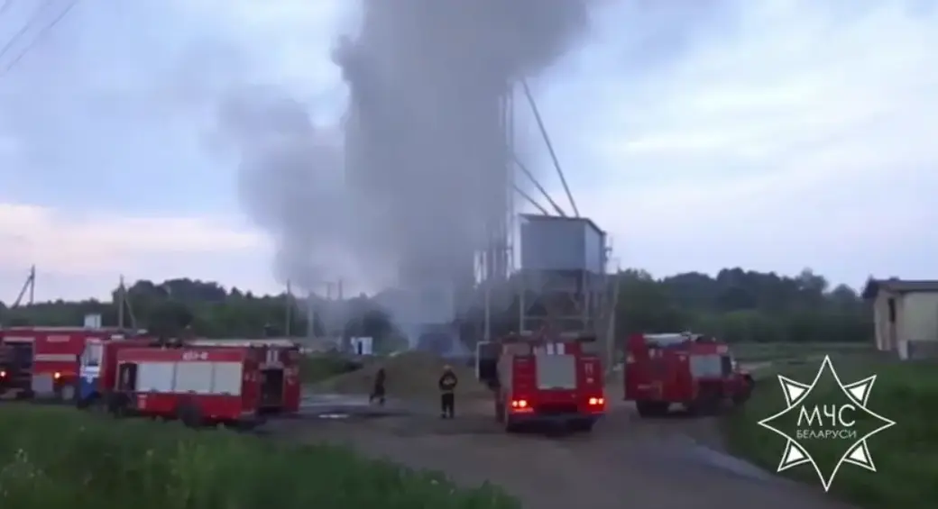 28.07.2025 г. Зерносушильный комплекс горел в Бобруйском районе. Скан видео МЧС