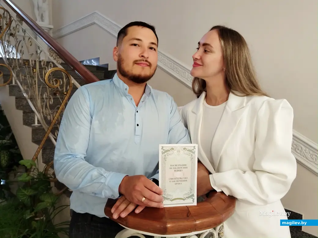 01.08.2025 г. Могилев, ЗАГС. Молодожены недели: Шухрат и Вероника Саидовы.