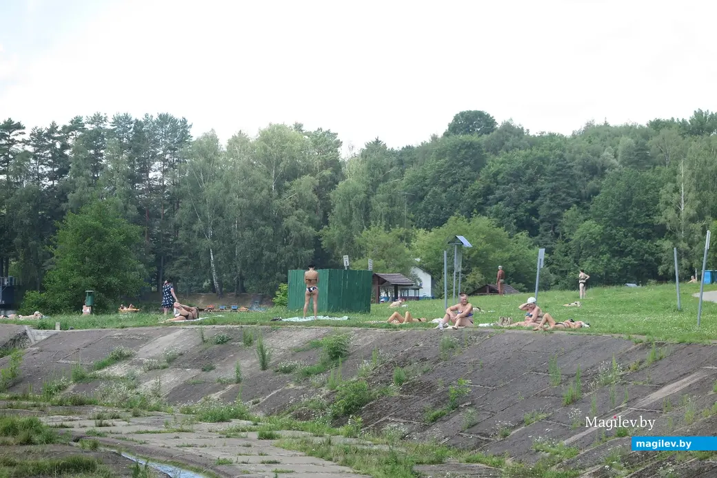 Июль 2025 г. Могилев, Печерское озеро. Загорающие везде!
