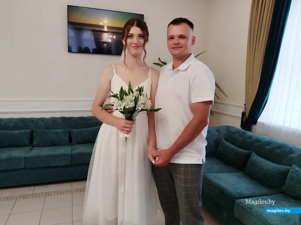 08.08. 2025 г. Могилев, ЗАГС. Свадебная пара недели: Екатерина и Эдуард Никоновы.