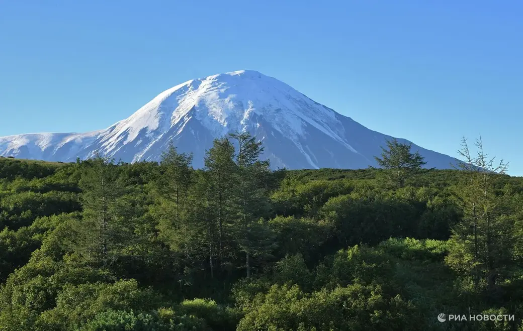 Вулкан Плоский Толбачик в Камчатском крае. Архивное фото РИА Новости.