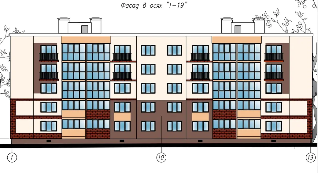 Пятиэтажный дом по улице Симонова. Проектное решение.