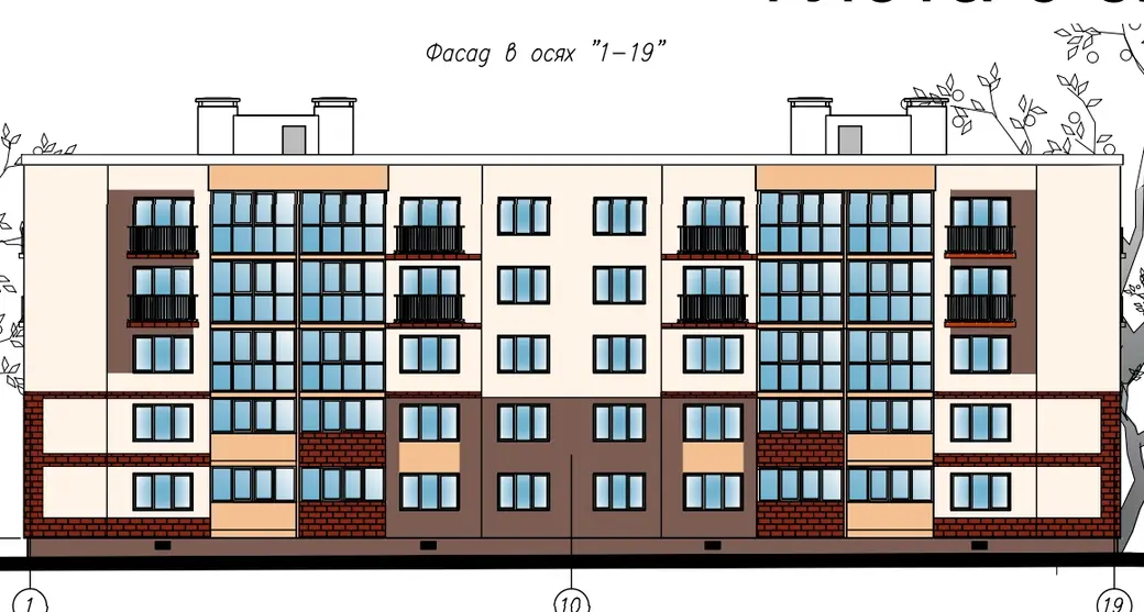 Дом на 40 квартир намерены построить в Могилеве по улице Красного Флота. Проектное решение.