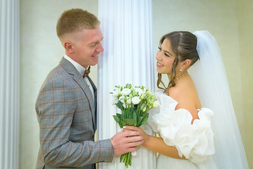 29.08.2025. Отдел ЗАГС Бобруйского горисполкома. Свадебная пара. Антонина и Владислав Цедрик