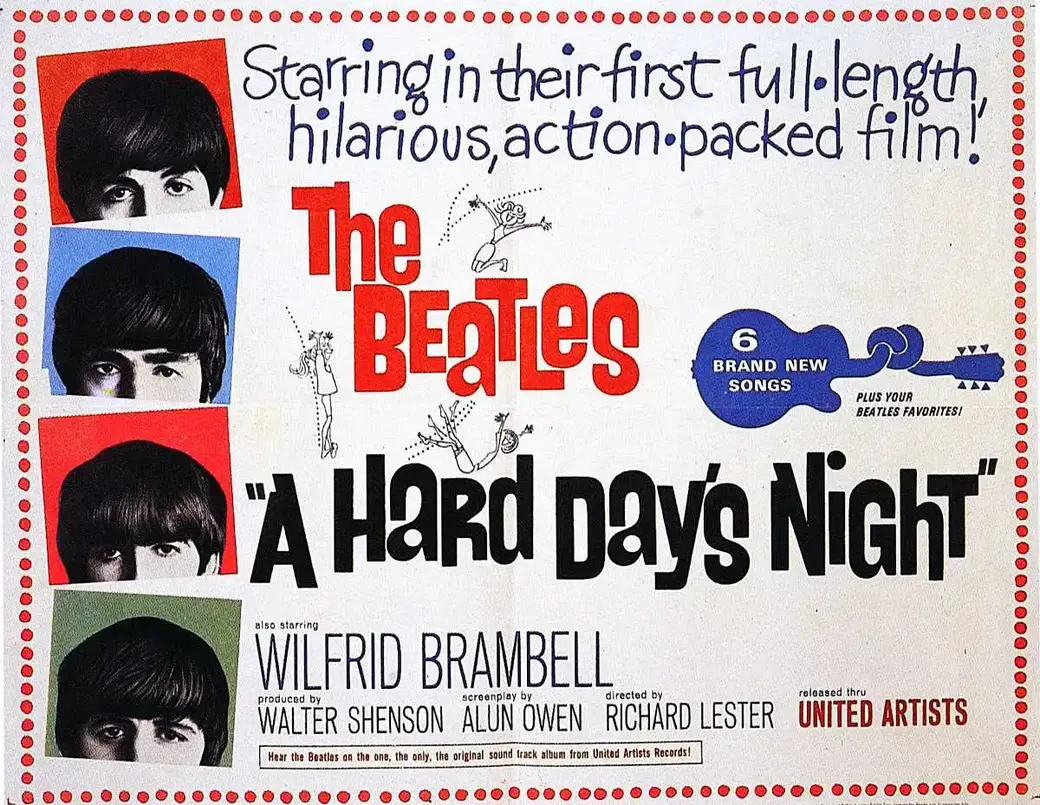 Постер Джо Кароффа для мюзикла The Beatles «A Hard Day’s Night».