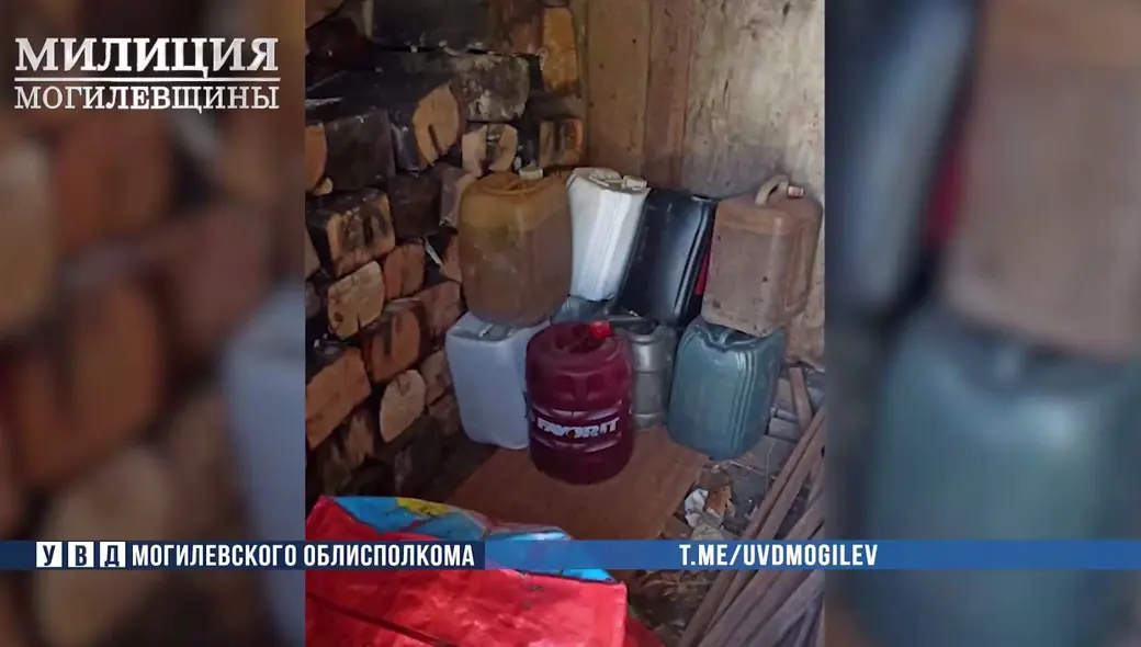 В Бобруйске водитель погрузчика украл более 600 литров дизтоплива. Фото: скан с видео УВД Могоблисполкома