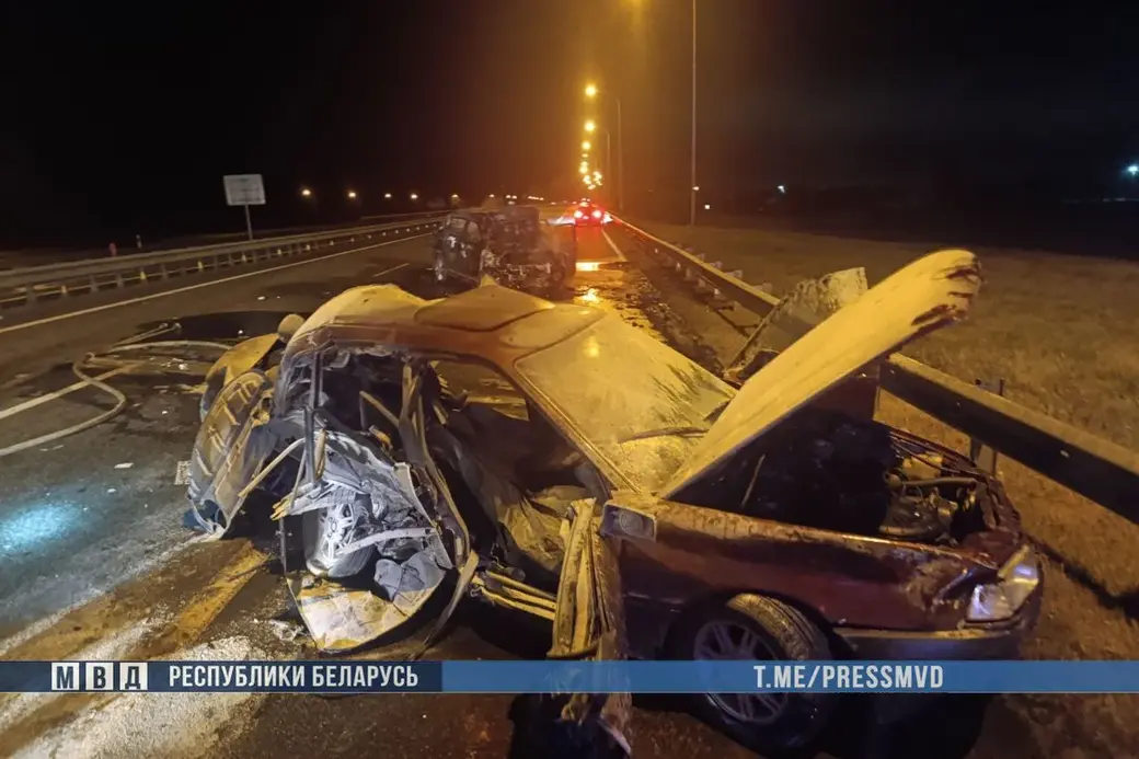 3 октября 2025 года. ДТП 94-м километре автодороги Р-23 «Минск – Микашевичи» в Слуцком районе. Фото: МВД.