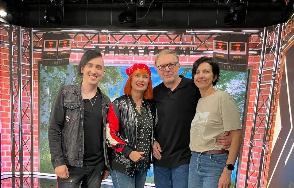 Бобруйские музыканты на съемках программы «Наперад у мінулае».