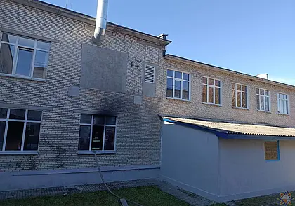 В сельской школе Осиповичского района произошел пожар. Видео