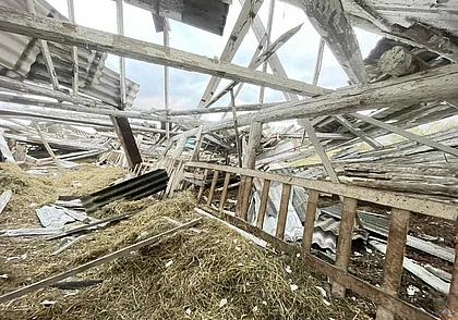 В Круглянском районе 12 октября ветер разрушил телятник