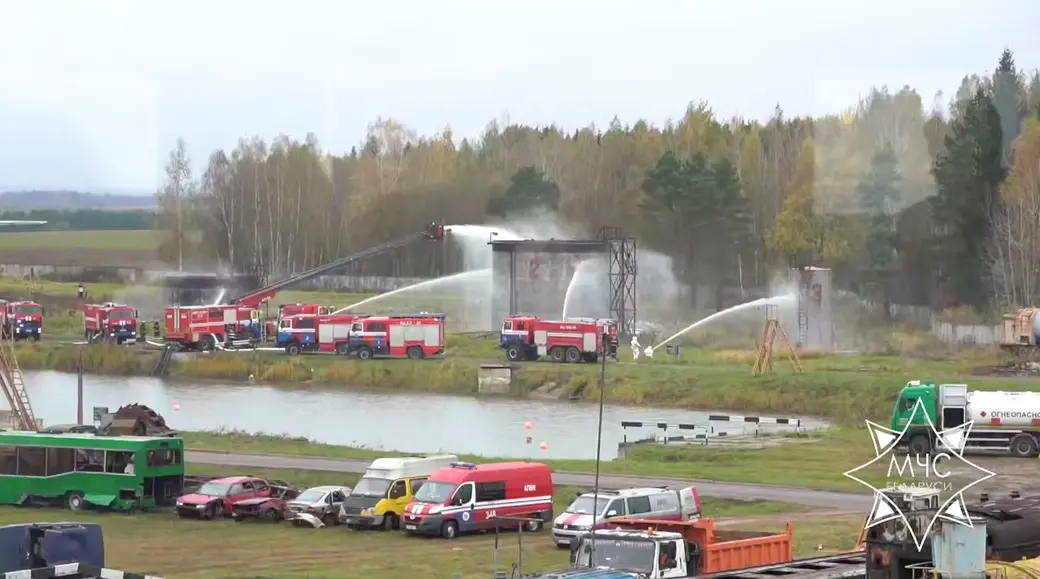 21.10.2025 г. На полигоне МЧС проходят учения гражданской обороны. Фото: МЧС Беларуси