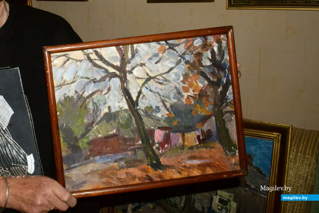 Родной дворик на бобруйской Шоссейной на картине Абрама Рабкина.