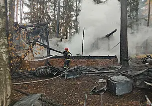 В Кировском районе горел пищеблок на базе отдыха «Чигиринка» (видео)