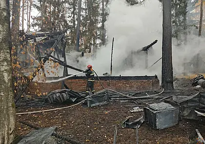 В Кировском районе горел пищеблок на базе отдыха «Чигиринка» (видео)