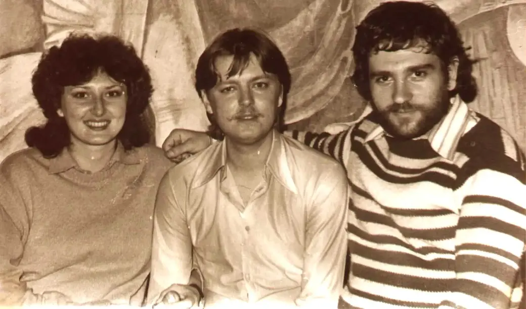 1985, Мышковичи. Ольга Петрыкина, Вадим Сажин и Лев Гунин