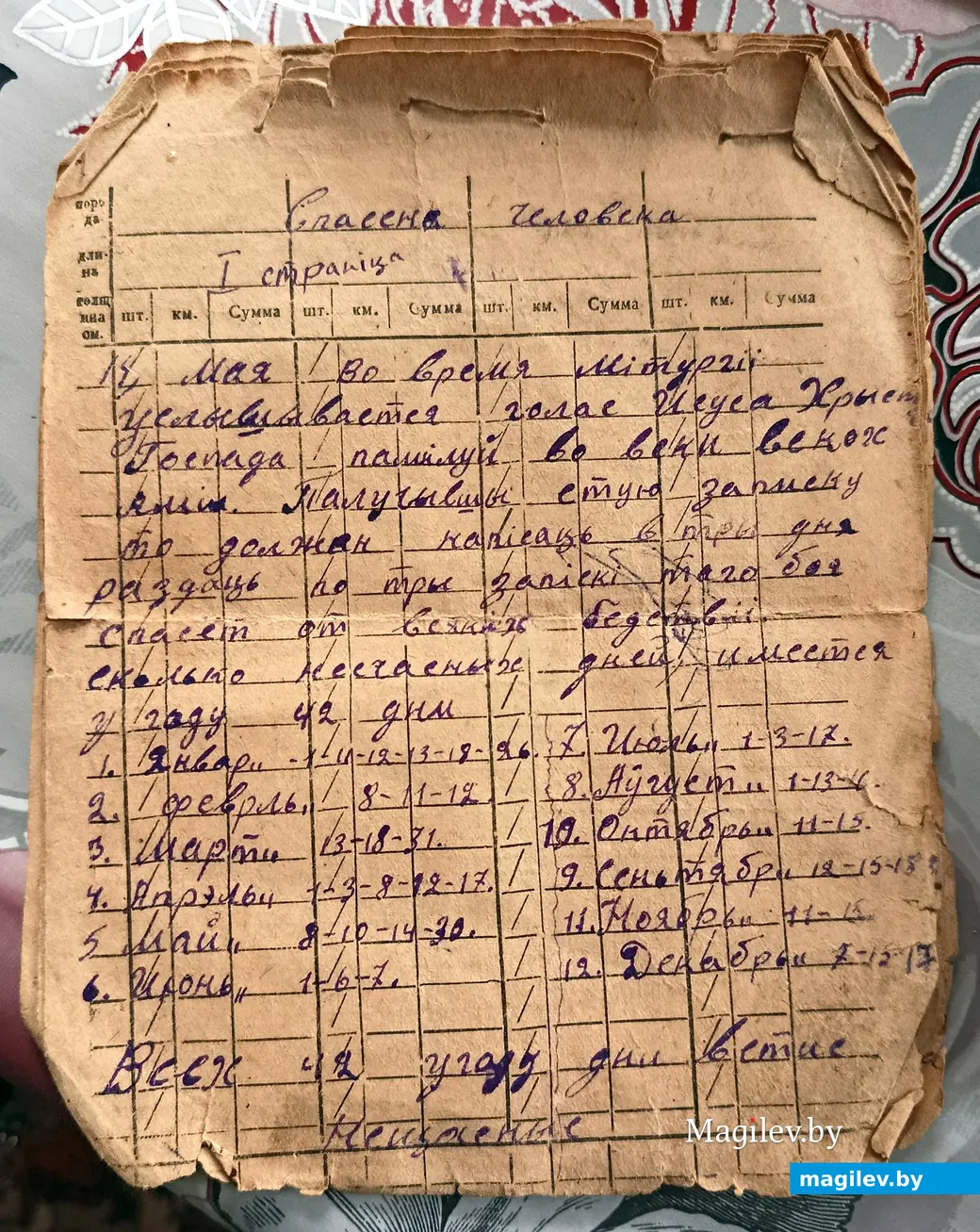 Рукописная книга прадеда Анны Ивановны Голуб, которую она сохранила.