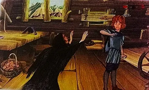 Иллюстрация к сказке Оскара Уайльда «Мальчик-звезда» в школьном учебнике.