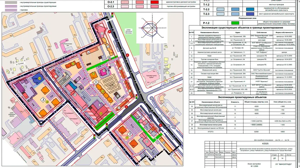 Детальный план эскиз застройки.