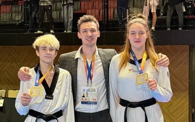 Никита Белавый (слева) и Полина Михальчук (справа). Фото: Министерство спорта и туризма.