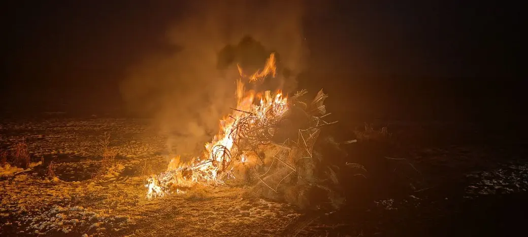 Все орудия незаконного рыболовства были уничтожены на полигоне твердых бытовых отходов в