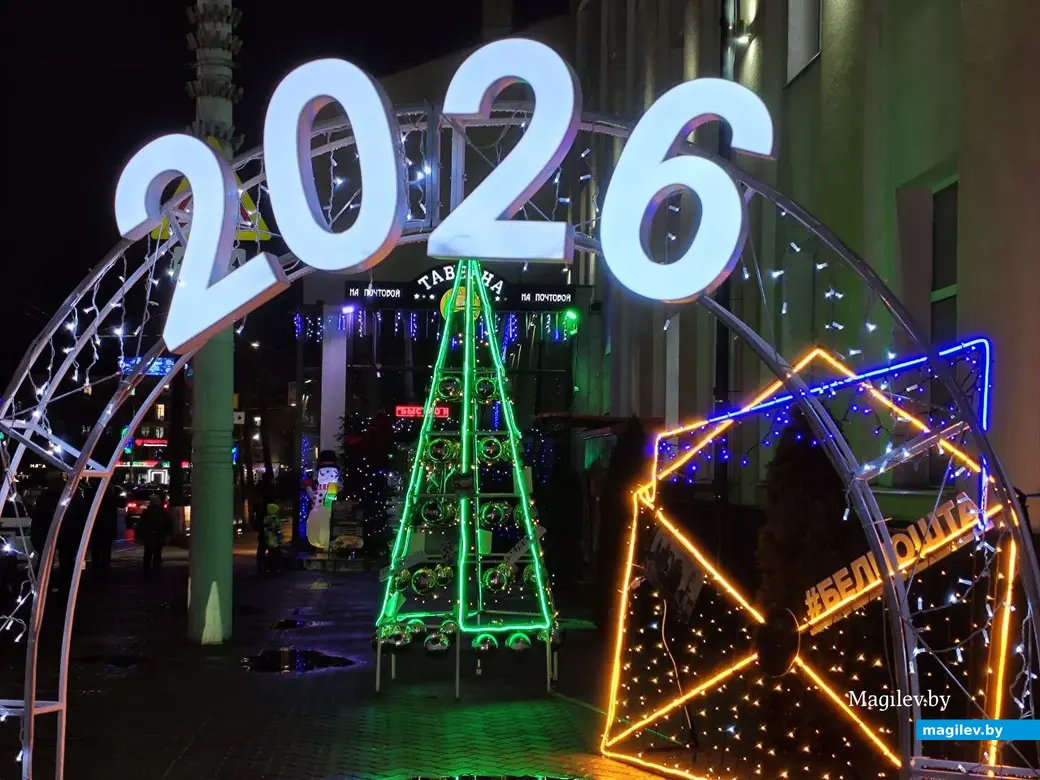 Декабрь 2025 года. Могилев. Предновогодние улицы и скверы города.