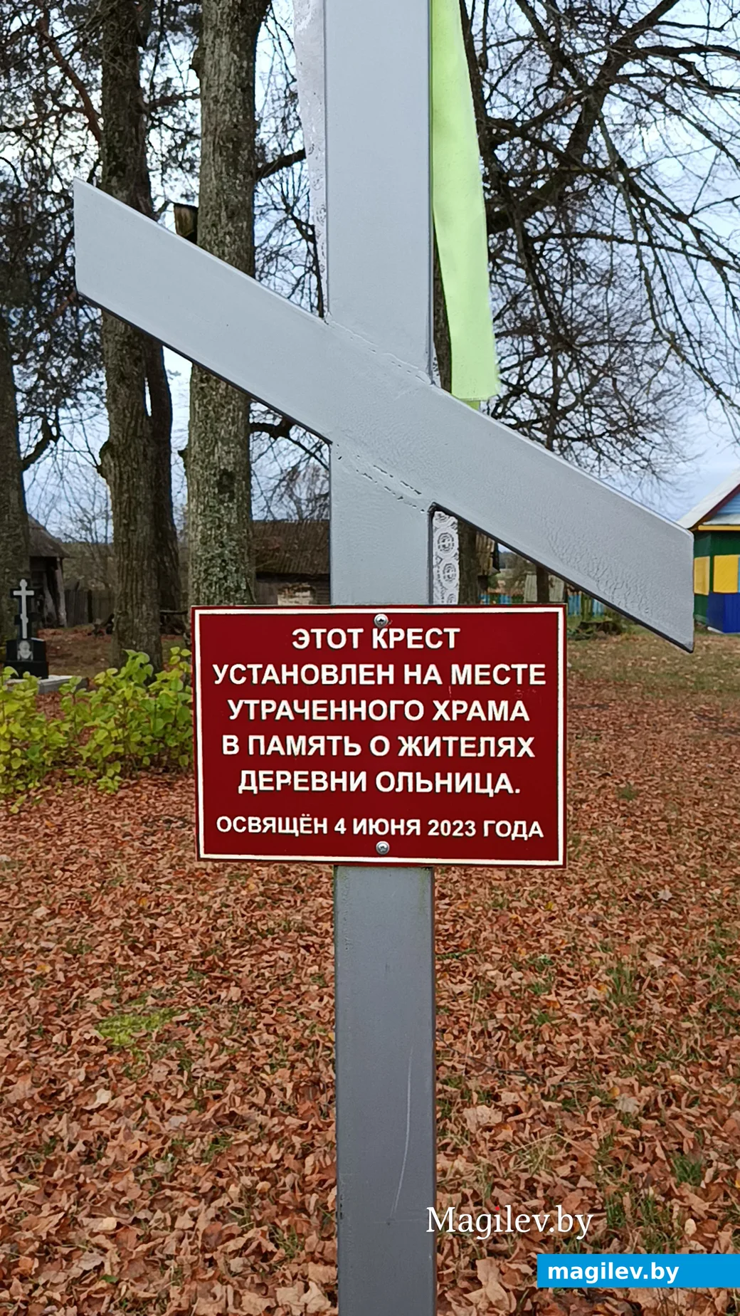 Ноябрь 2025 г. Деревня Ольница Глусского района. Место, где когда-то стояла сельская церковь.